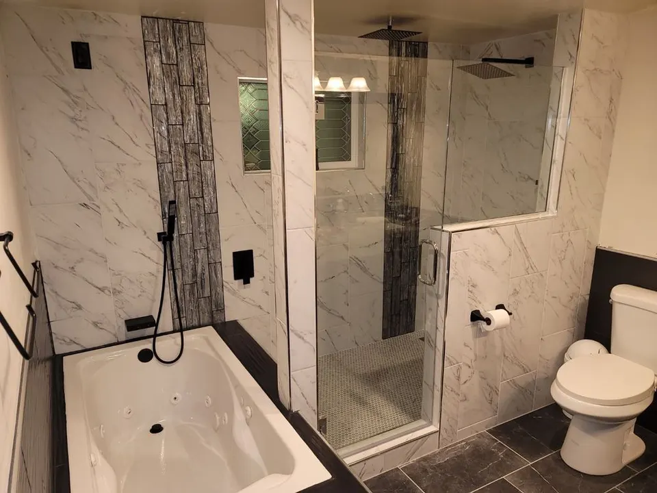 Bathroom shower remodel with tile work by CR Construction Goodyear AZ