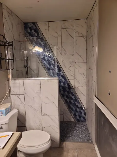 Complete bathroom remodel with new vanity and fixtures in Goodyear AZ